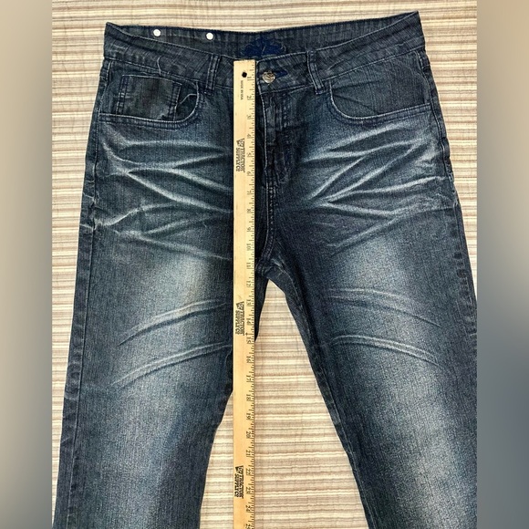 Men’s RVT Stretch Jeans Size 16½ Dark Wash Straight Leg Comfortable Fit - Picture 3 of 8